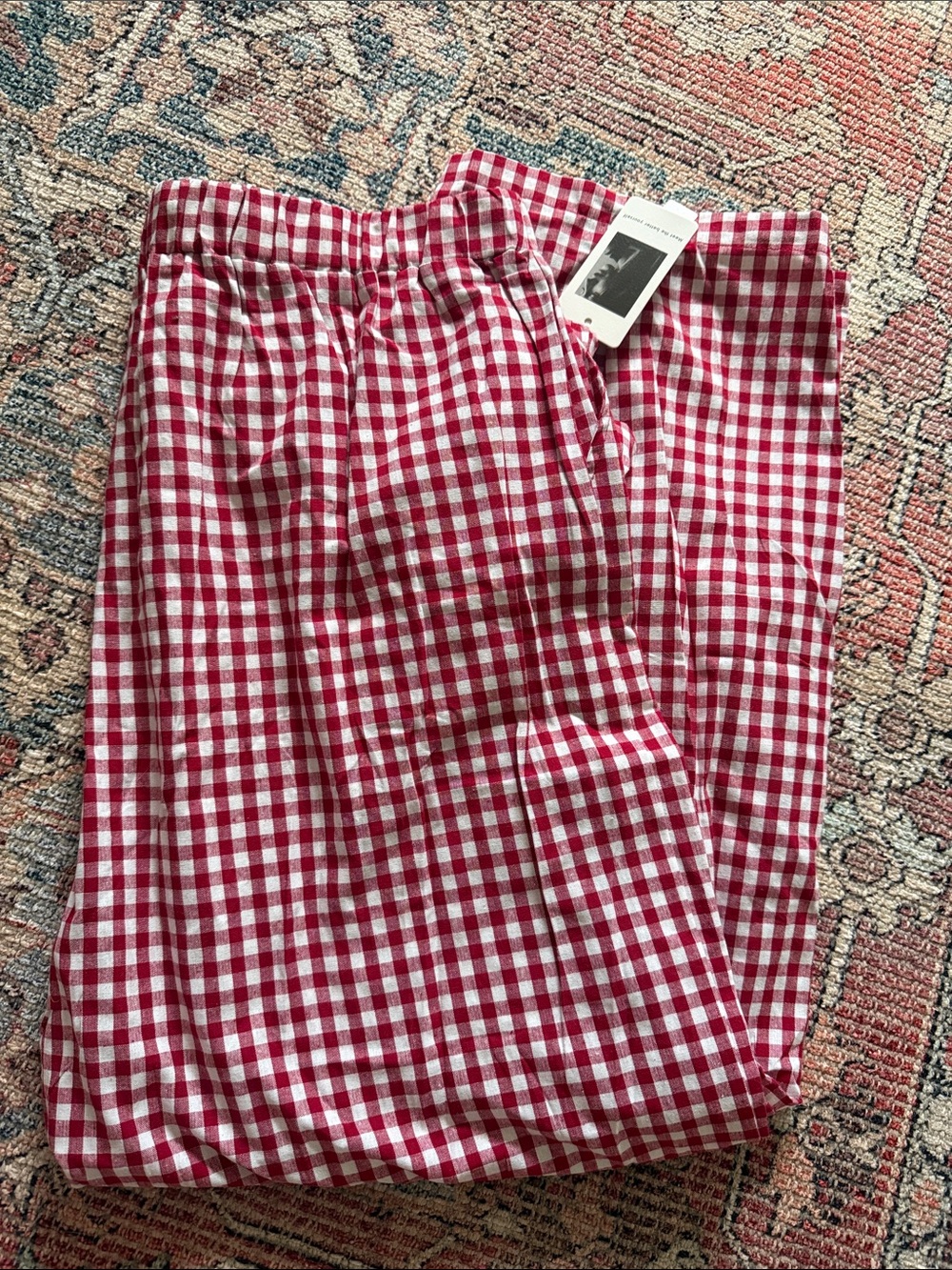 Red & White Gingham Lounge Pants